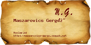 Maszarovics Gergő névjegykártya