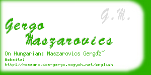 gergo maszarovics business card